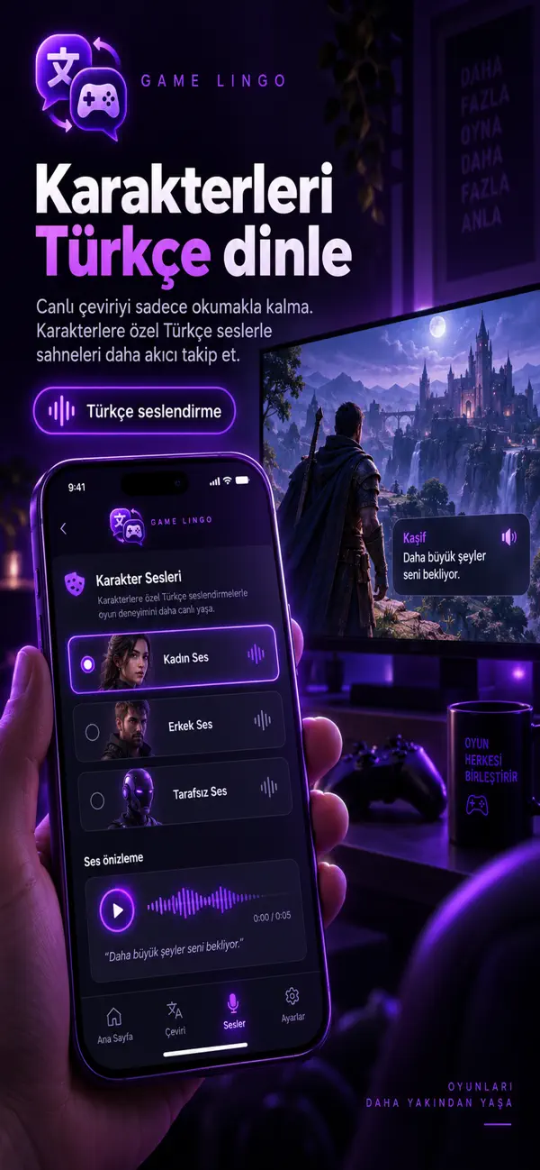 GameLingo App Store — Türkçe seslendirme