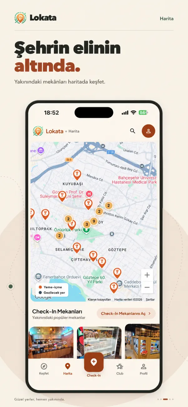 Lokata App Store — Şehir haritası